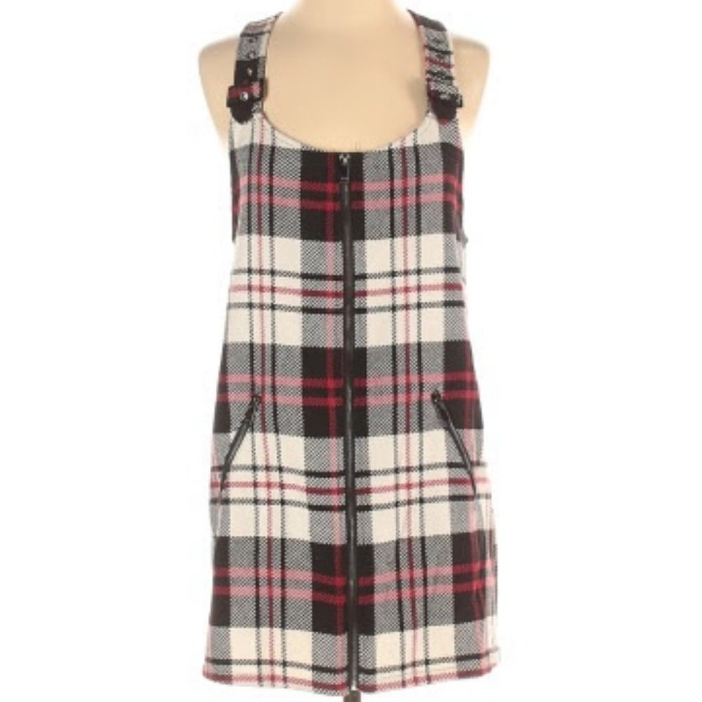 Forever 21 Plaid Overall Dress